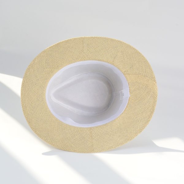 2024 wholesale custom Classical Panama British Style new solid color wide brim straw hat casual straw hats summer men straw hat - Image 4