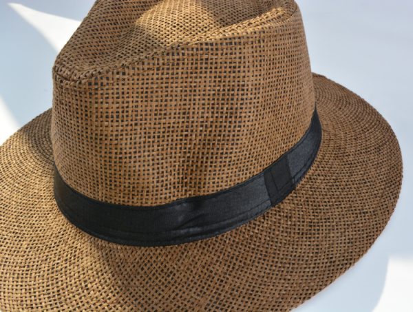 2024 wholesale custom Classical Panama British Style new solid color wide brim straw hat casual straw hats summer men straw hat - Image 6