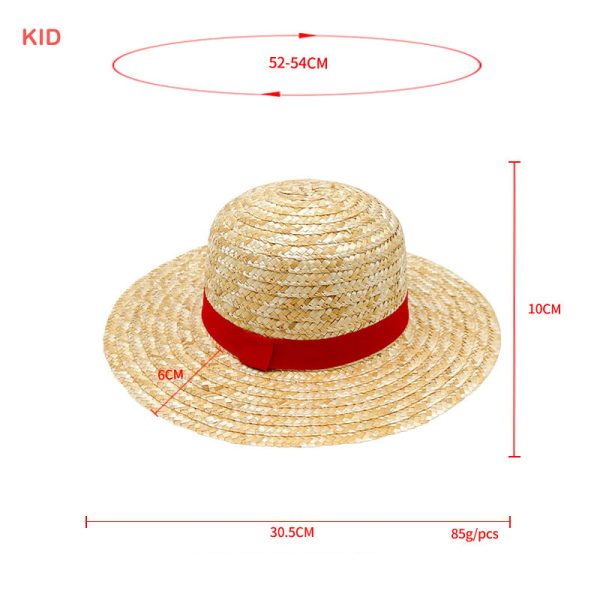 2024 new wholesale Unisex luffy straw hat luffy custom straw hat Adult child Real grass straw hats for kids - Image 4