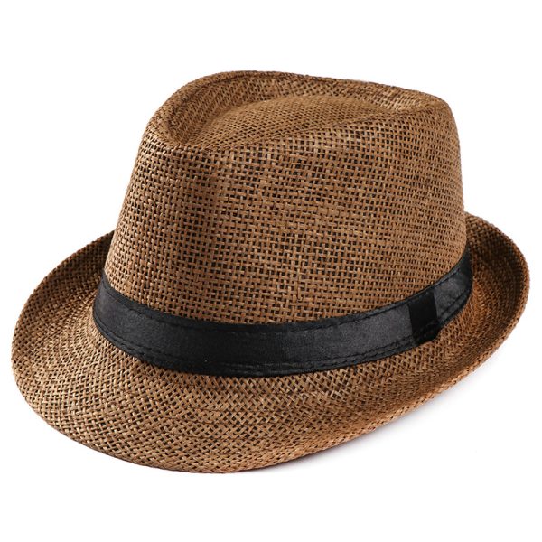 2024  custom wholesale Classical Panama British Style new solid color wide brim straw hat casual straw hats summer men straw hat