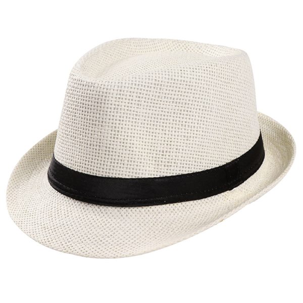 2024  custom wholesale Classical Panama British Style new solid color wide brim straw hat casual straw hats summer men straw hat - Image 2
