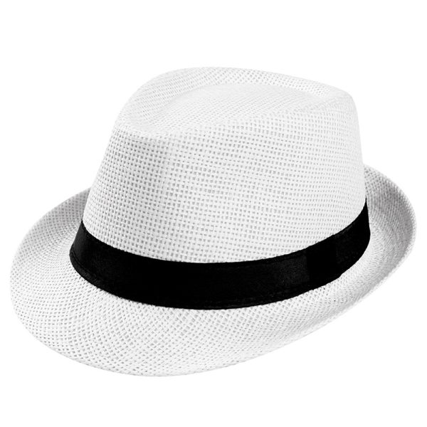 2024  custom wholesale Classical Panama British Style new solid color wide brim straw hat casual straw hats summer men straw hat - Image 3