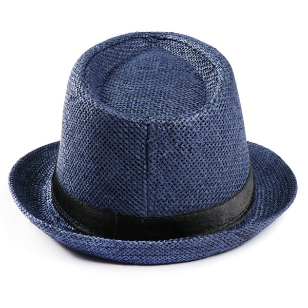 2024  custom wholesale Classical Panama British Style new solid color wide brim straw hat casual straw hats summer men straw hat - Image 5