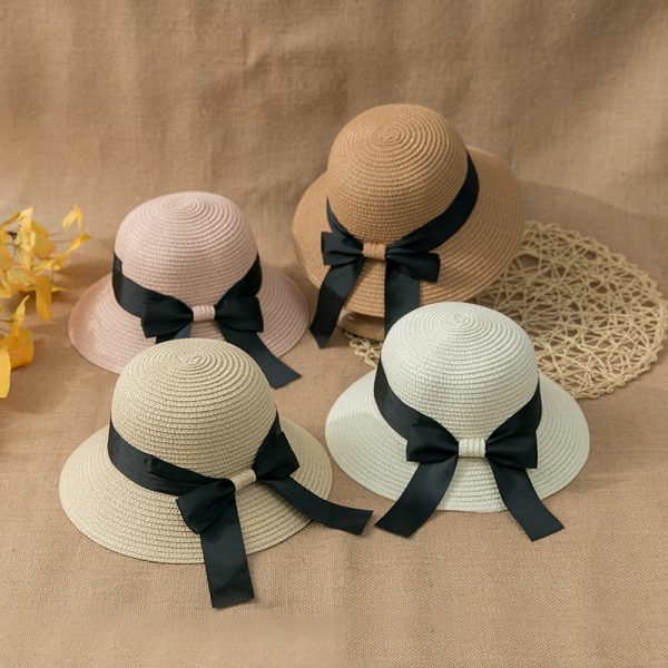 2024 new wholesale caps women straw sun hat visor hat for women straw cap summer beach straw hats - Image 4