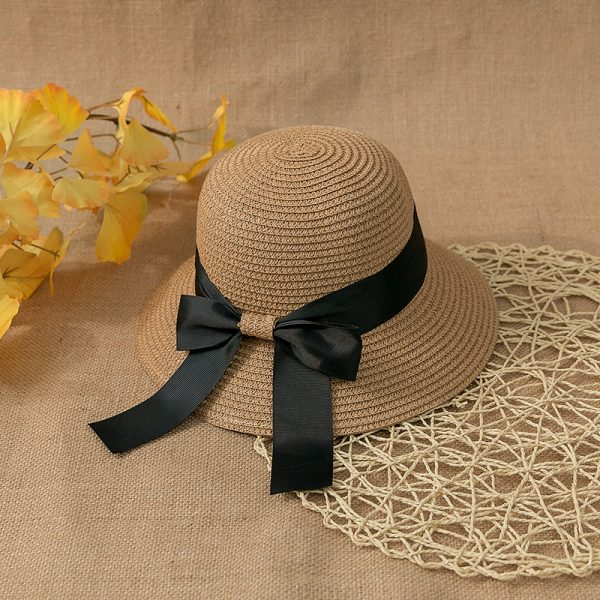2024 new wholesale caps women straw sun hat visor hat for women straw cap summer beach straw hats - Image 5