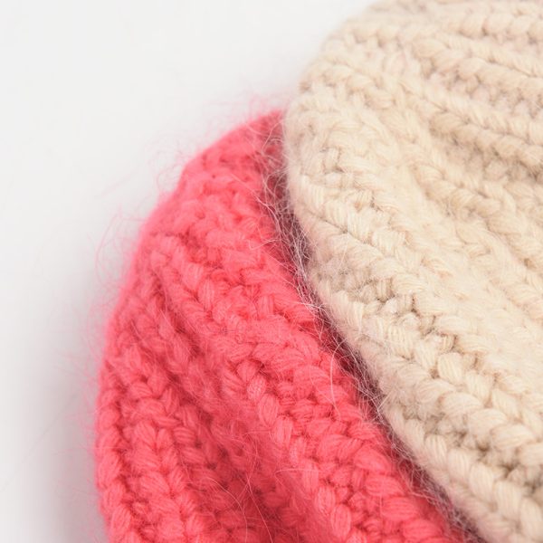 2024 wholesale Solid color Rabbit fur knitted hat INS style Rabbit fur beanie hat fashionable outdoor ear protection bennie hat - Image 5