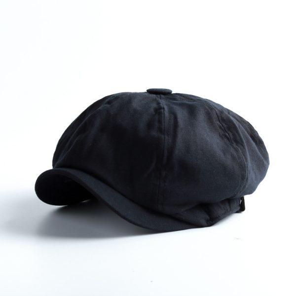 2024 Spring and autumn plaid hand-woven beret INS style adjustable painter hat custom beret for man Wool British octagonal hat - Image 4