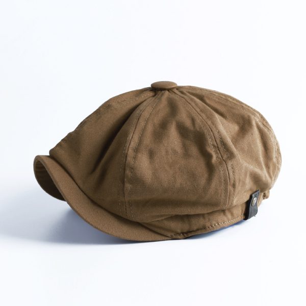 2024 Spring and autumn plaid hand-woven beret INS style adjustable painter hat custom beret for man Wool British octagonal hat - Image 5