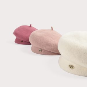 2024 Spring and autumn solid color real wool fedora beret hat wholesale INS style  other hat custom beret hats for women