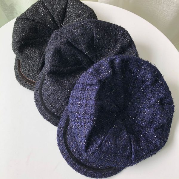 2024 chic style plaid hand-woven beret INS style adjustable painter hat custom beret for women British octagonal hat - Image 2