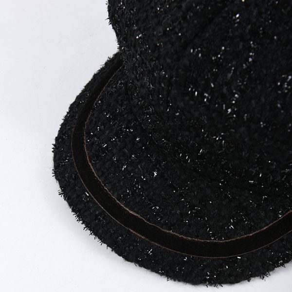 2024 chic style plaid hand-woven beret INS style adjustable painter hat custom beret for women British octagonal hat - Image 5