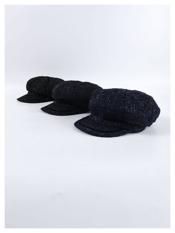 2024 chic style plaid hand-woven beret INS style adjustable painter hat custom beret for women British octagonal hat - Image 6