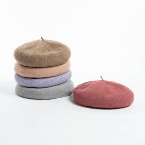 2024 Spring and autumn solid color wholesale custom caps woman hats mushroom cap beanie hats