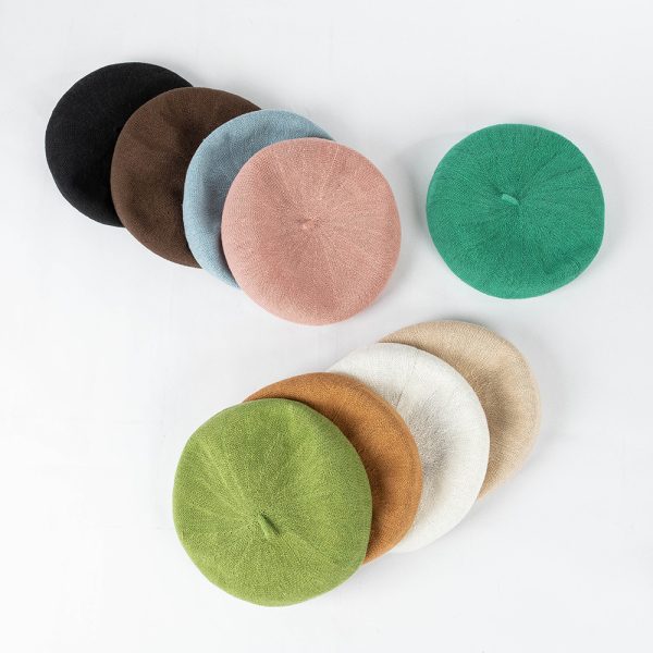 2024 Spring and autumn solid color wholesale custom caps woman hats mushroom cap beanie hats - Image 3