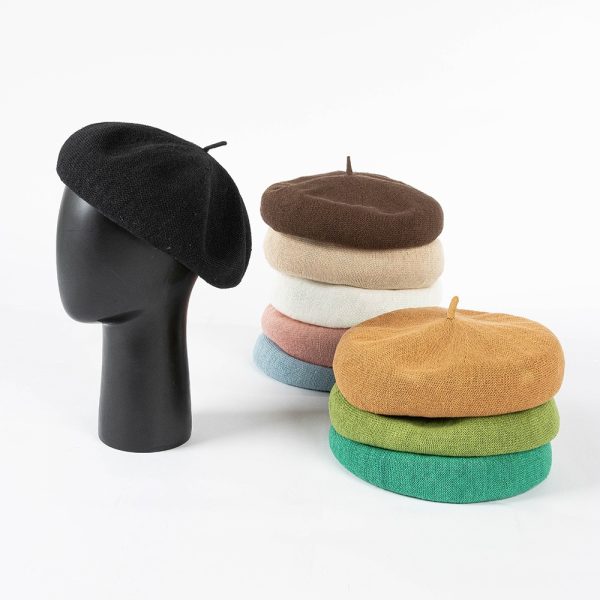 2024 Spring and autumn solid color wholesale custom caps woman hats mushroom cap beanie hats - Image 4