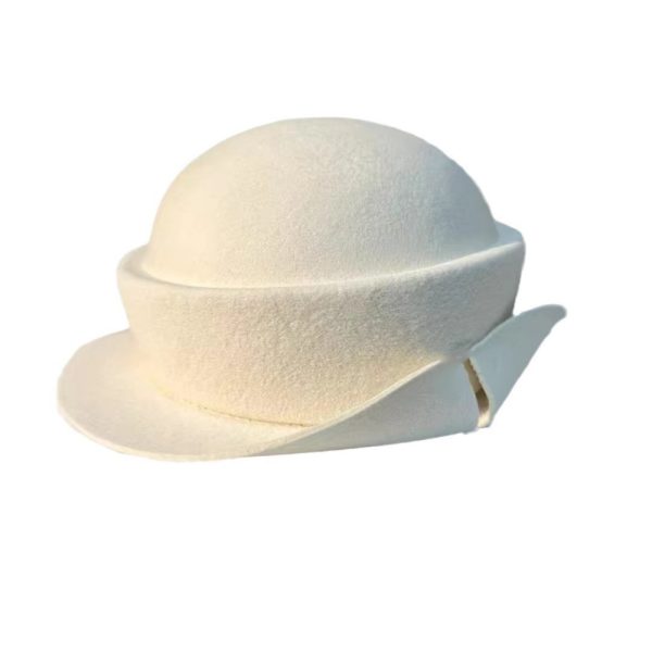2024 Spring and autumn solid color wool beret hat winter fedora woman hats wholesale party brimless cap - Image 2