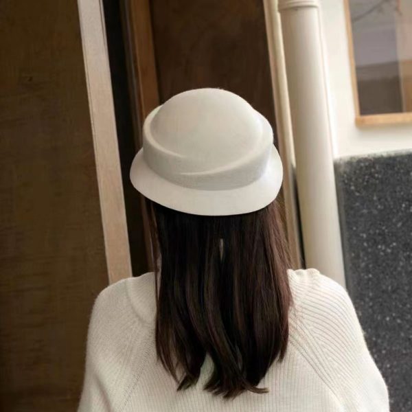 2024 Spring and autumn solid color wool beret hat winter fedora woman hats wholesale party brimless cap - Image 6