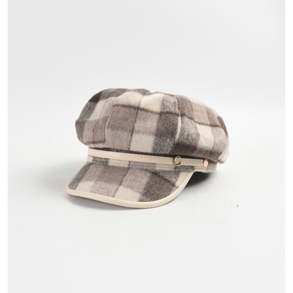 2024 wholesale plaid beret hats winter custom beret hats fedora party hats vintage hijab caps newsboy cap - Image 2