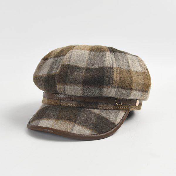 2024 wholesale plaid beret hats winter custom beret hats fedora party hats vintage hijab caps newsboy cap - Image 4