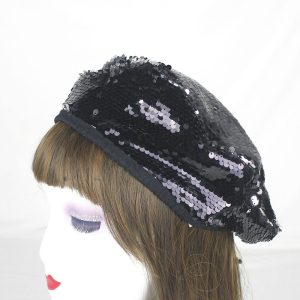 2024 wholesale light up beret hats custom color beanie beret caps four seasons sequin party beret hat