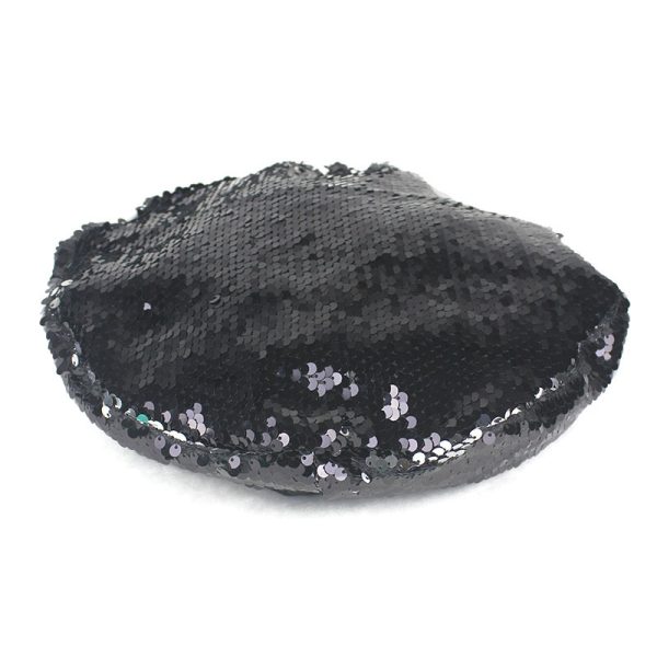 2024 wholesale light up beret hats custom color beanie beret caps four seasons sequin party beret hat - Image 2