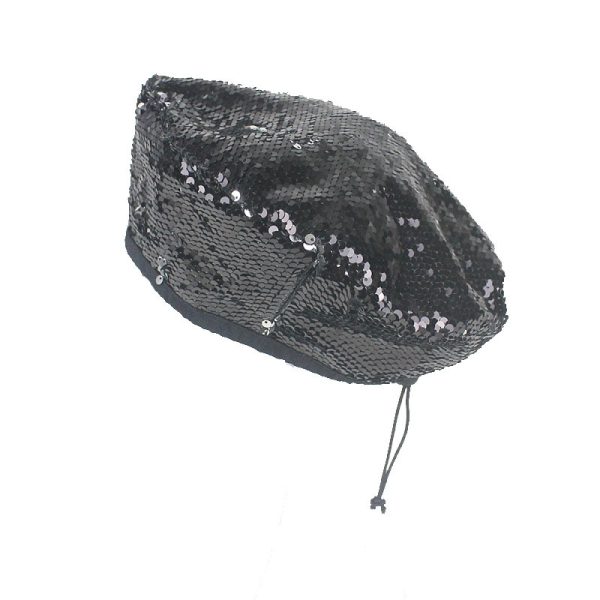 2024 wholesale light up beret hats custom color beanie beret caps four seasons sequin party beret hat - Image 5