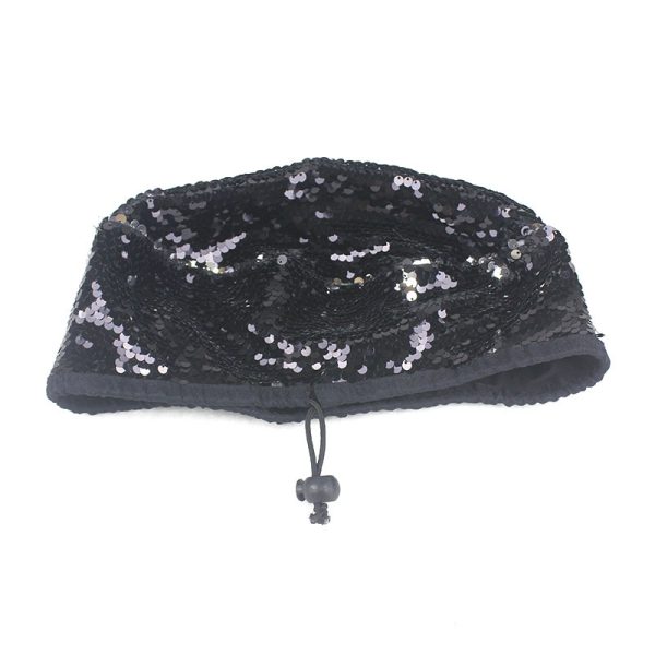 2024 wholesale light up beret hats custom color beanie beret caps four seasons sequin party beret hat - Image 6