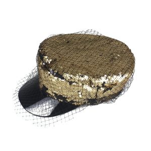 2024 wholesale women beret hats sequin fashion hats custom color visor sun caps fedora party church hat