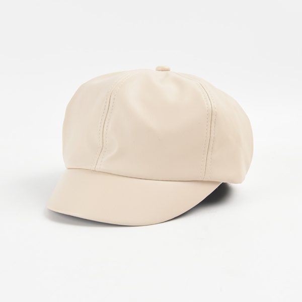 leather beret hats wholesale fitted fashion formal hats custom trucker hat women solid color designer cap - Image 4