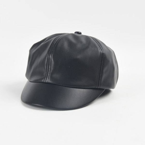 leather beret hats wholesale fitted fashion formal hats custom trucker hat women solid color designer cap - Image 5