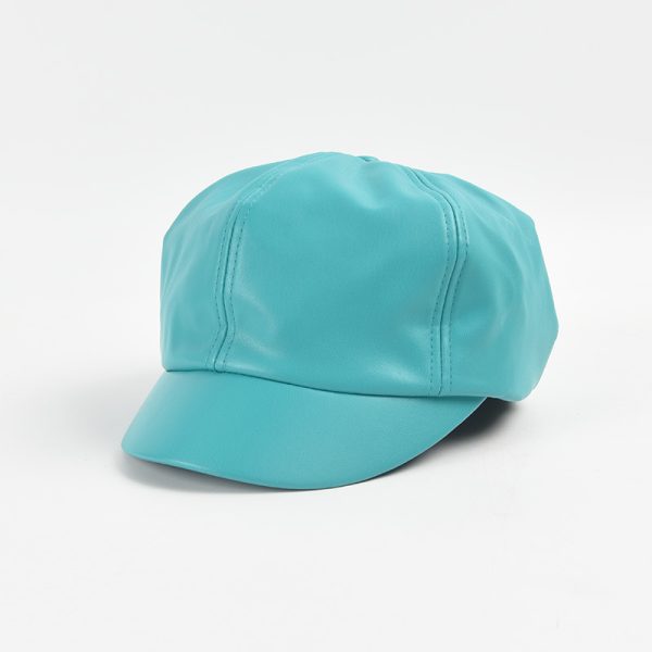 leather beret hats wholesale fitted fashion formal hats custom trucker hat women solid color designer cap - Image 6