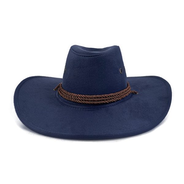 2024 custom  new solid color top pink cowgirl hat wholesale woolen Unisex Panama hat suede pink cowboy hat - Image 3
