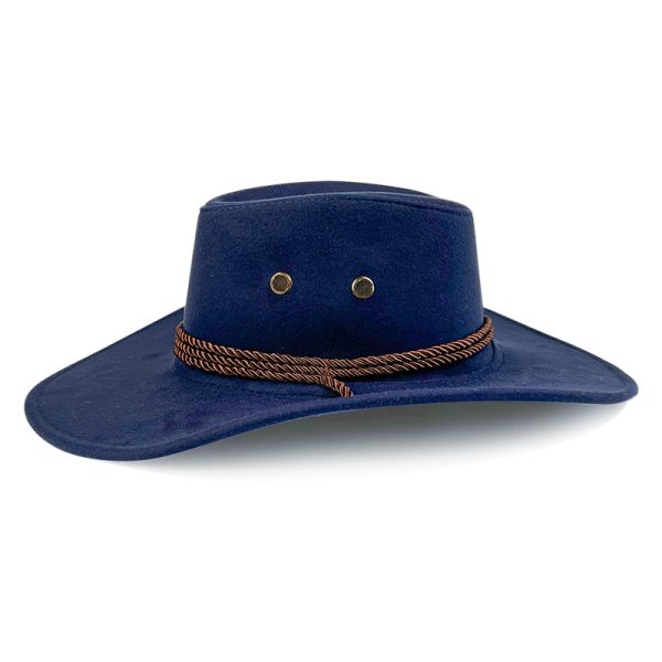2024 custom  new solid color top pink cowgirl hat wholesale woolen Unisex Panama hat suede pink cowboy hat - Image 4