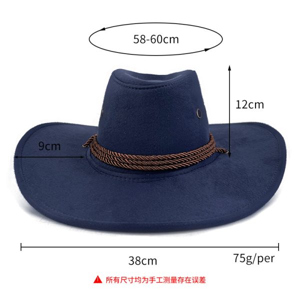 2024 custom  new solid color top pink cowgirl hat wholesale woolen Unisex Panama hat suede pink cowboy hat - Image 5