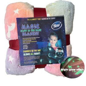 new glow in the dark luminous blanket custom kid christmas baby flannel blanket magic blanket for winter