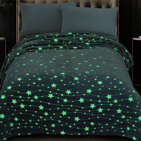 new glow in the dark luminous blanket custom kid christmas baby flannel blanket magic blanket for winter - Image 2