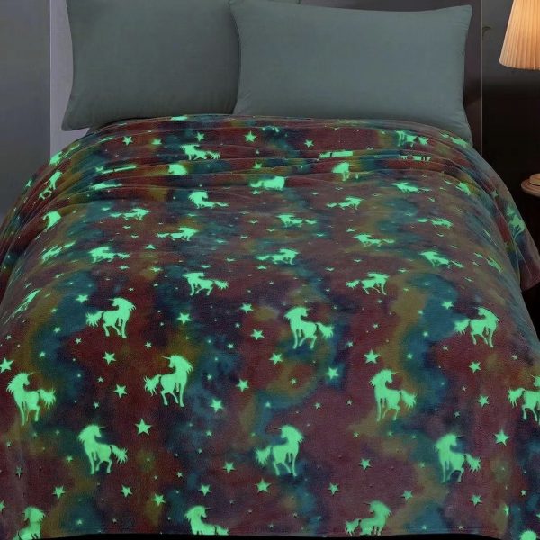new glow in the dark luminous blanket custom kid christmas baby flannel blanket magic blanket for winter - Image 4