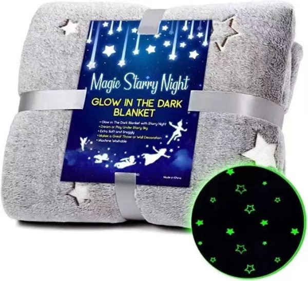 glow in the dark blanket custom flannel Christmas baby blanket warm magic luminous blanket for winter