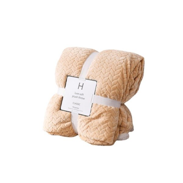 sherpa throw blanket custom Ears carved bed double layers weighted coral fleece flannel blankets throws faux-lamb's wool - Image 3