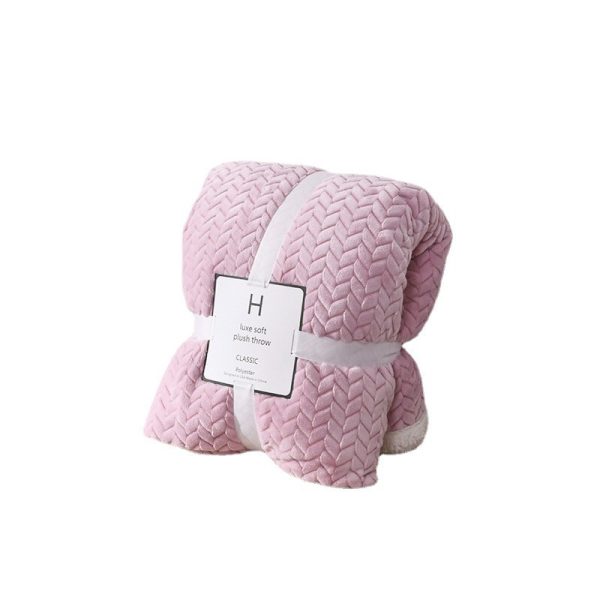 sherpa throw blanket custom Ears carved bed double layers weighted coral fleece flannel blankets throws faux-lamb's wool - Image 4