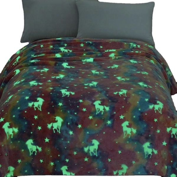 wholesale glow in the dark blanket custom Christmas kids soft flannel blanket warm magic luminous blanket for winter - Image 3