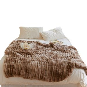 fake fur designer rabbit fur throw blanket custom carved bed double down blanket weighted coral fleece flannel blankets throws