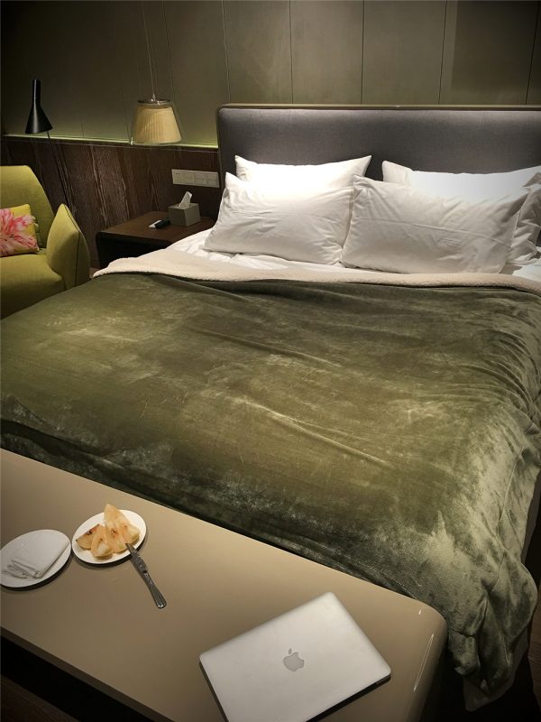 Solid color sherpa throw fleece flannel blanket for winter custom double down  fake fur blanket coral fleece flannel blanket - Image 5