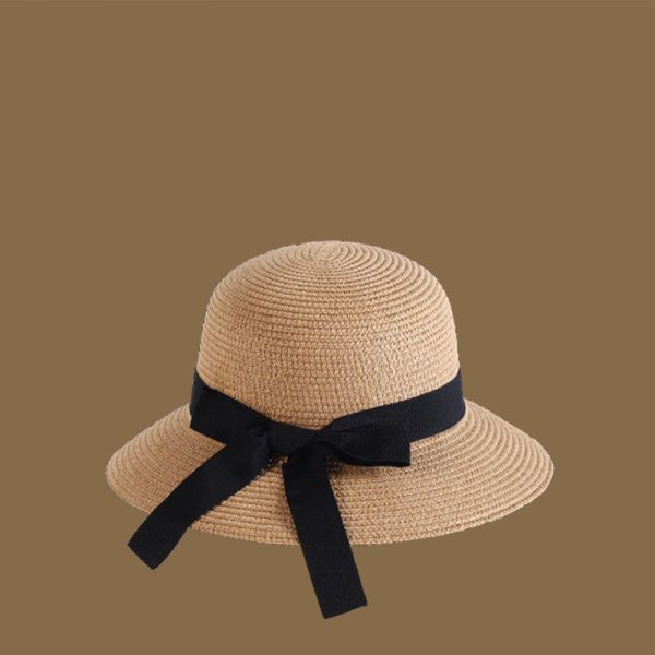 2024 French Hepburn style small fragrance pearl female binding seaside holiday beach hat sunshade women straw hat - Image 4