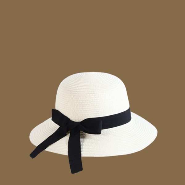 2024 French Hepburn style small fragrance pearl female binding seaside holiday beach hat sunshade women straw hat - Image 5
