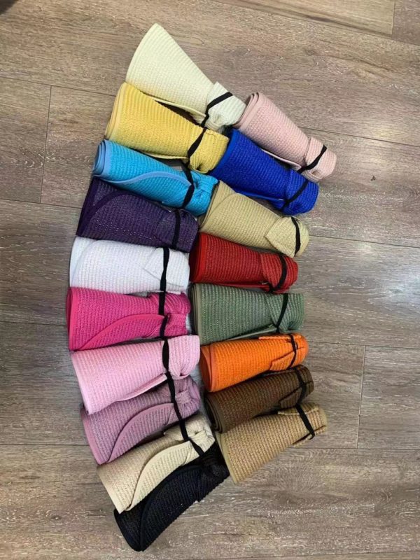 2024 Wholesale Fashion Women Foldable Sun Beach Visor Hat adjustable shade beach visor straw baseball hat paper womens Straw Hat - Image 4