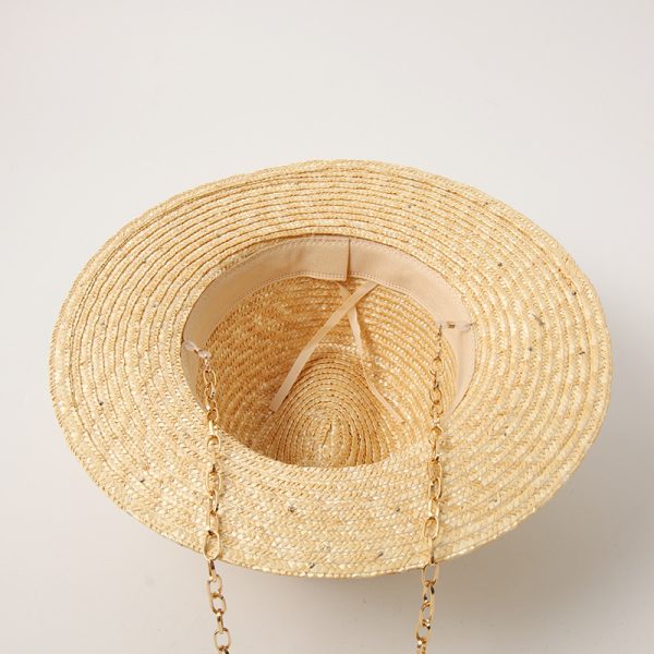 2024 new wholesale Unisex  Fashion with diamond Real grass straw hat straw cowboy hats womens other hats women - Image 4