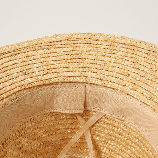 2024 new wholesale Unisex  Fashion with diamond Real grass straw hat Bowler straw cowboy hats womens other hats women - Image 4