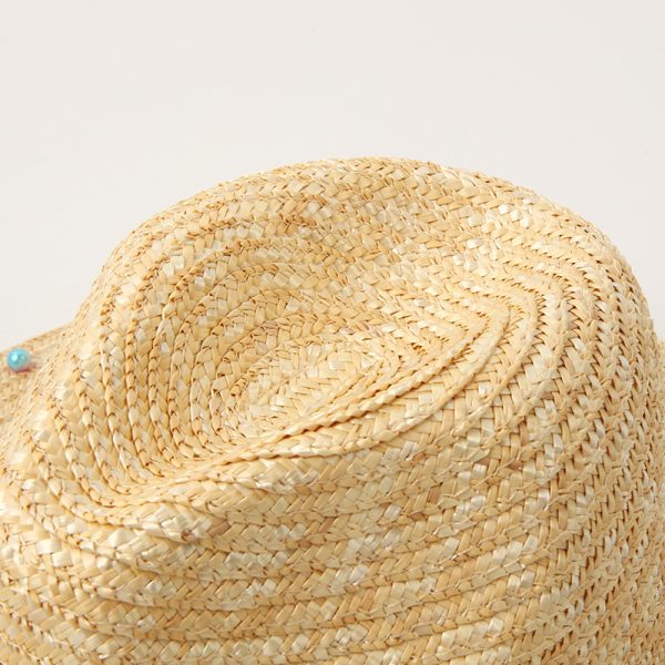 2024 new wholesale Unisex  Fashion with diamond Real grass straw hat Bowler straw cowboy hats womens other hats women - Image 5
