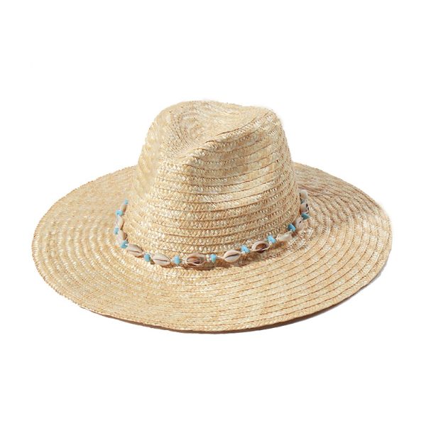 2024 new wholesale Unisex  Fashion with shell Real grass straw hat cap straw cowboy hats womens other hats & caps - Image 2
